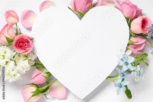 Blank card in shape of hear...