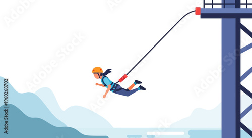 Exciting Bungee Jump Adventure Over Scenic Landscape