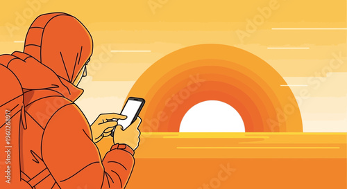 Explorer Captures Sunset Moment With Smartphone Technology