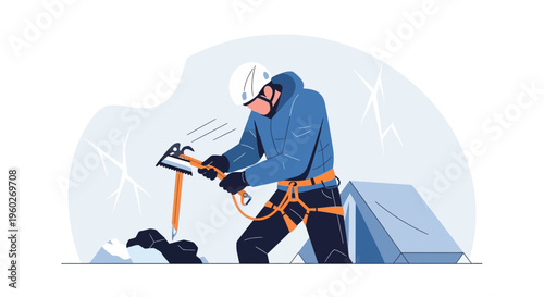 Extreme Climber Ascends Icy Peaks With Specialized Gear