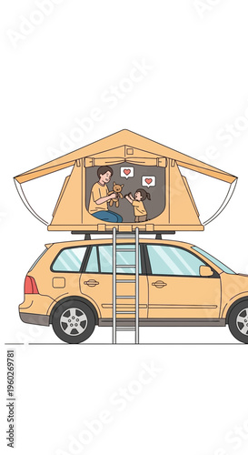 Family Camping Adventure Rooftop Tent Fun