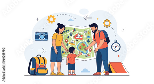 Family Planning Adventure Aboard A Detailed Navigation Map