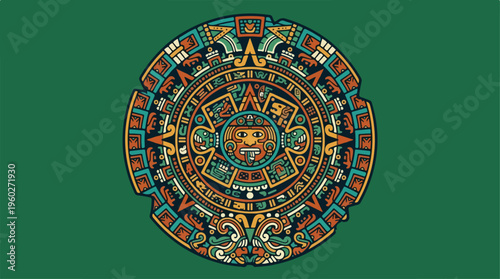 Aztec Calendar Stone Symbol.