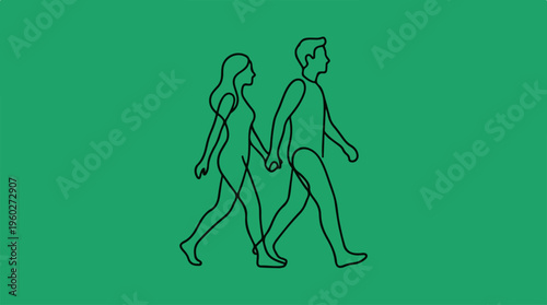 Couple Walking Hand in Hand.