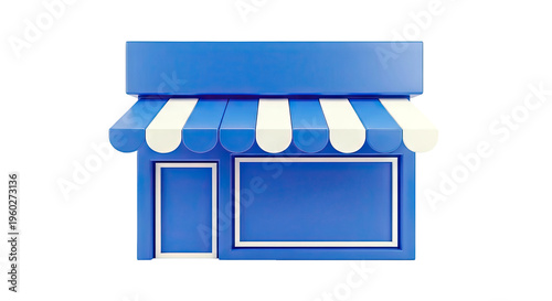 Blue and white striped awning storefront icon