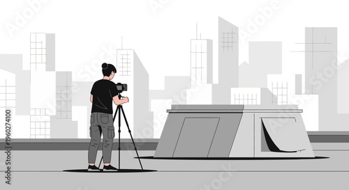 Filmmaker Captures Urban Landscape With Professional Camera Setup