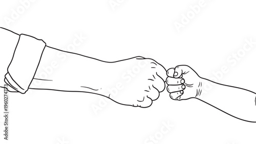 Adult and child hands making a pinky promise, a loving black and line art vector graphic for family bonds, trust, or commitment. Transparent Background