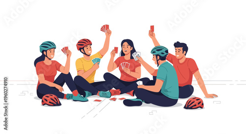 Friends Enjoying Card Games After Outdoor Activities