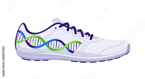 Genetic Athleticism Shoe Design Futuristic Sportswear Innovation DNA Graphic