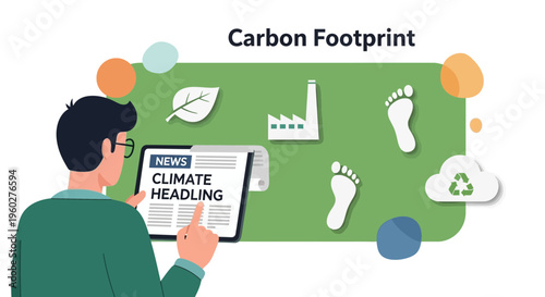 Global Carbon Footprint Awareness Digital Concept For Climate