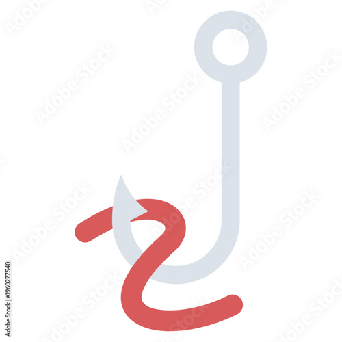 fishing hook with worm icon