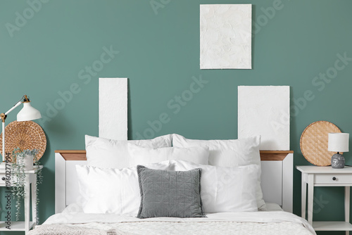 Big comfortable bed and bed...