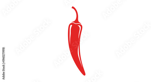 Stylized red chili pepper graphic on clean white background