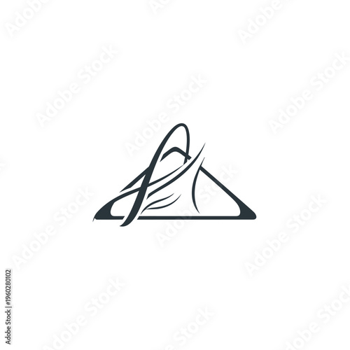 Modern abstract letter A triangle logo symbol design