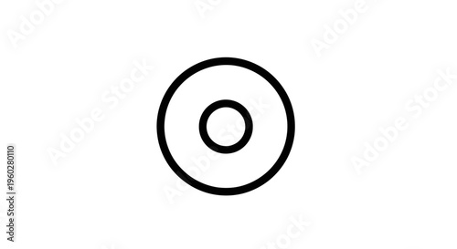Minimalist target circle icon on white background