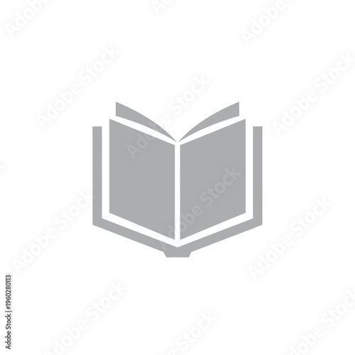 Minimalist open book icon symbol for reading and education