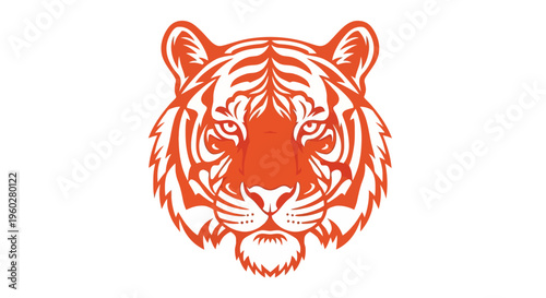 Minimalist tiger head vector graphic design artwork