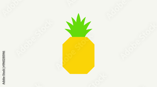 Minimalist geometric pineapple fruit icon on white background