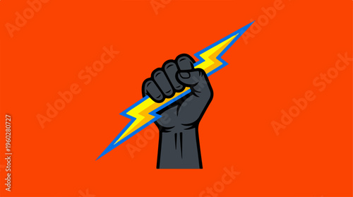 Fist Holding Lightning Bolt.