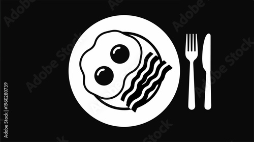 Food Plate with Utensils.