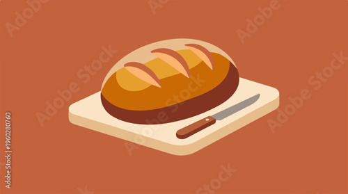 Freshly baked loaf of bread.