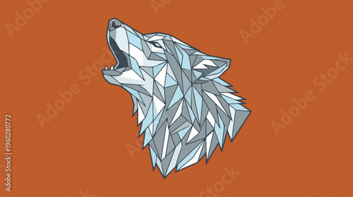 Geometric Wolf Head Illustration.