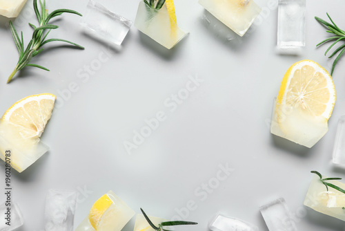Frame made of frozen lemon ...