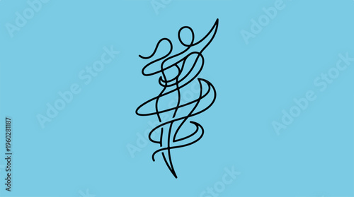 Medical symbol on blue background.