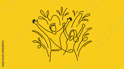 People dancing joyful happy couple.