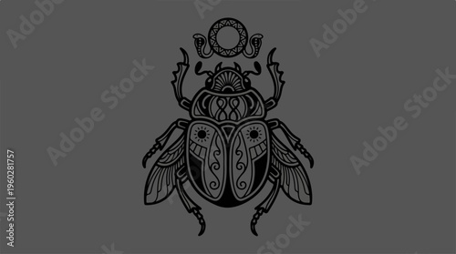 Scarab Beetle Ancient Symbol.