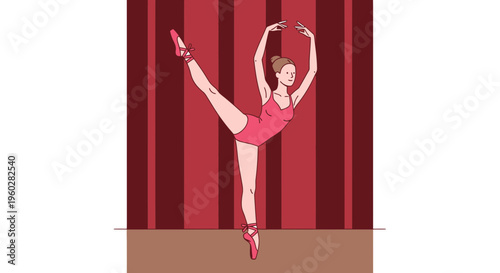 Graceful Ballerina Performing On Stage With Elegant Pose