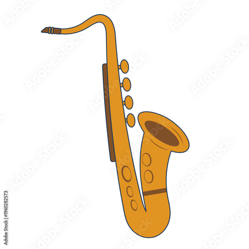 Cartoon Saxophone Illustration