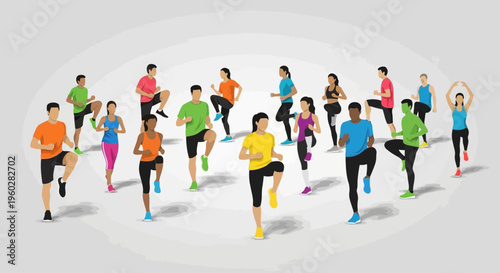 Group Fitness Class Dynamic Movement Activity Energetic Workout Session