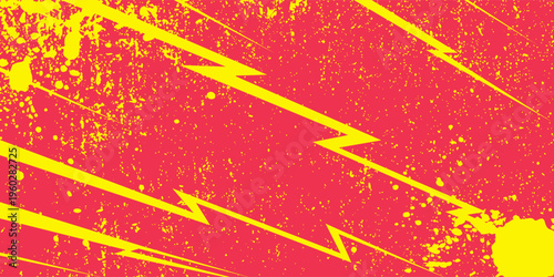 Comic book speed red yellow color lines isolated on background stripe and radial effect style for manga speed frame, superhero action, explosion background. Motion line effect, pop art. Vector 10 eps