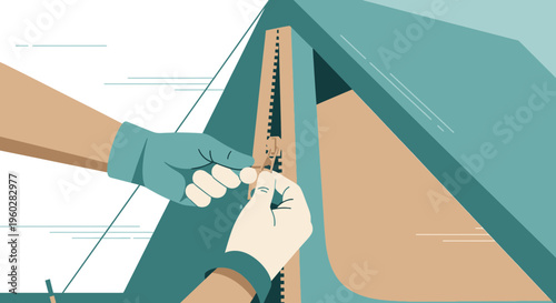Hands Zip Tent Entry For Outdoor Adventure And Camping