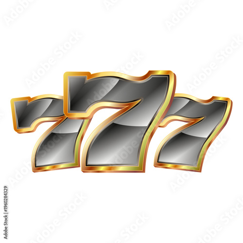 Slot machine wins the jackpot. 777 slot logo concept. Casino. Vector illustration