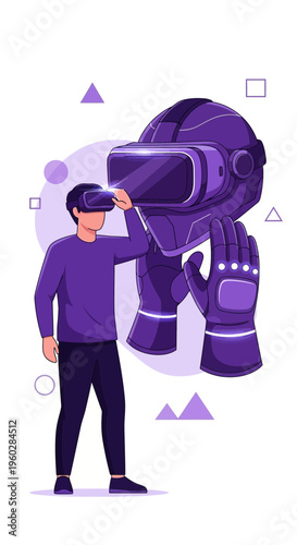 Immersive Virtual Reality Technology Exploring Digital Dimensions With Futuristic Gear