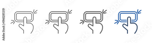 
outline icon set button with hand and button design