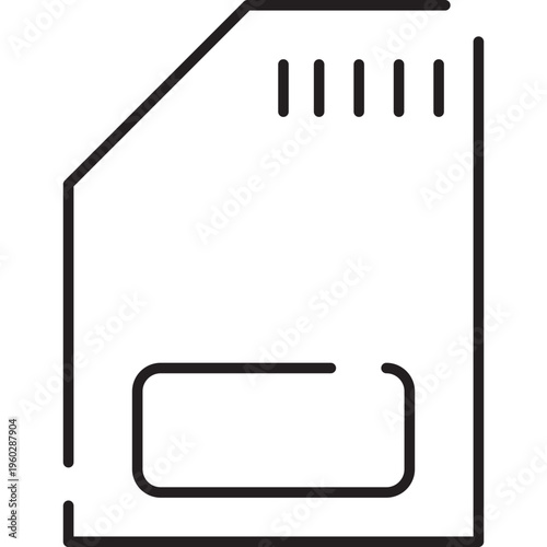Micro SD Card Icon Outline