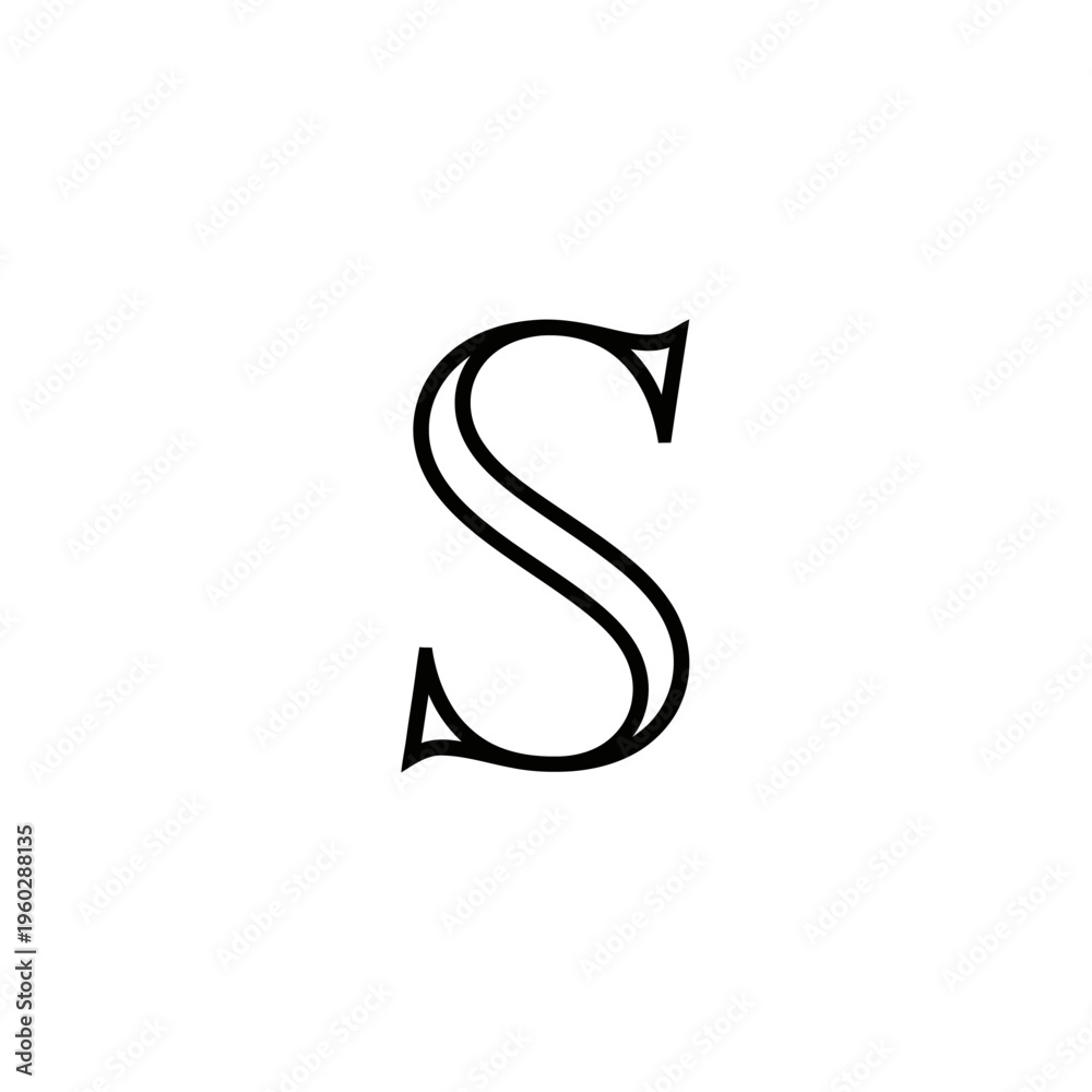 Fototapeta premium Large black letter S symbol.