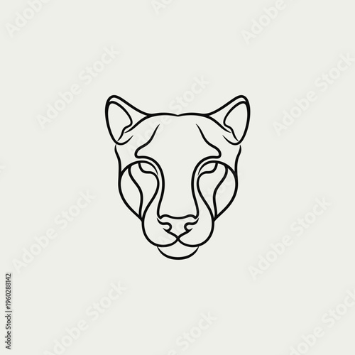 Line drawing of a cat face.