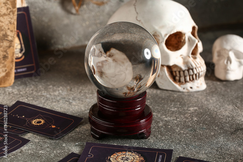 Magical crystal ball with t...