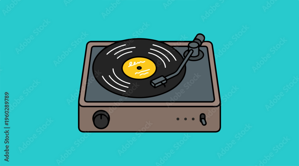 Fototapeta premium Vinyl Record Player Stereo System.