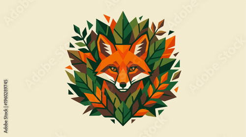 Vibrant Fox Face Illustration.