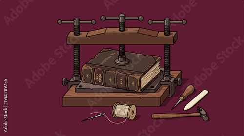 Vintage Bookbinding Tools Equipment.