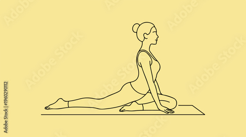 Woman in yoga pose stretching.