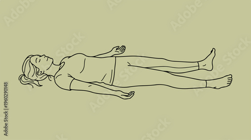 Woman lying on back sleeping.