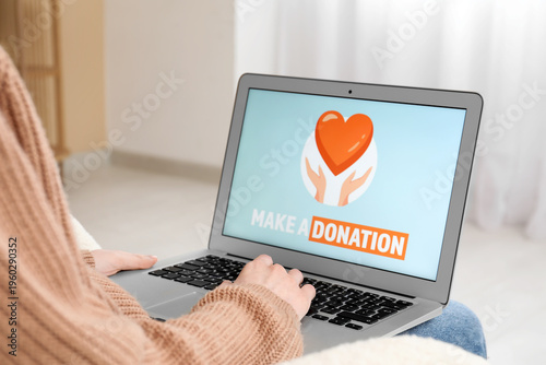 Woman with open donation we...