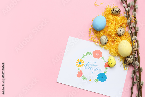 Easter eggs with greeting c...