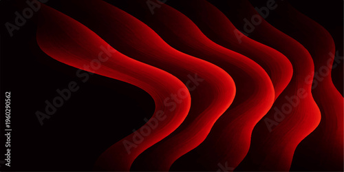 Red abstract background with flowing silk waves and smooth satin texture creating a soft decorative textile pattern with motion curves for a luxury vector wallpaper design